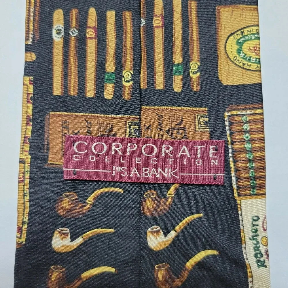 Jos A‎ Bank Corporate Men Silk Neck Tie Cigar Pipe